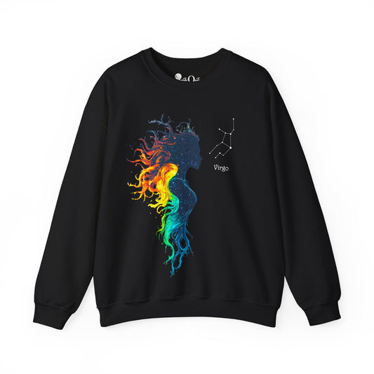 Virgo Heavy Blend™ Crewneck Sweatshirt | Zodiac Line Black Sweatshirt