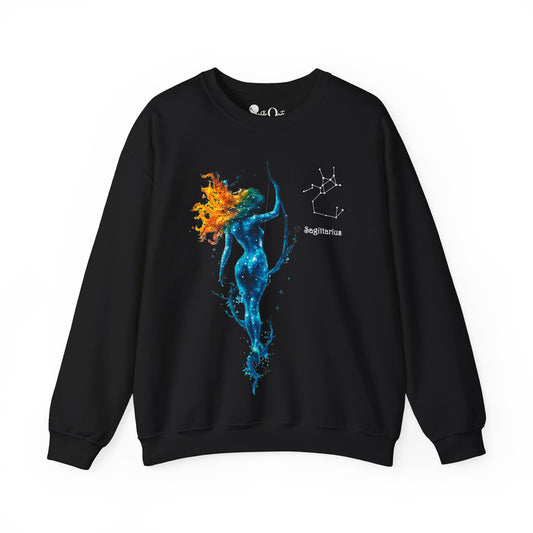 Sagittarius Heavy Blend™ Crewneck Sweatshirt | Zodiac Line Black Sweatshirt