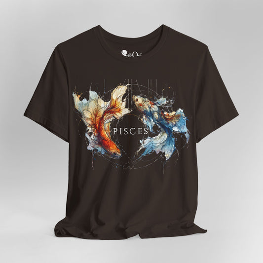 Pisces Koi Fish Dark | Zodiac Line