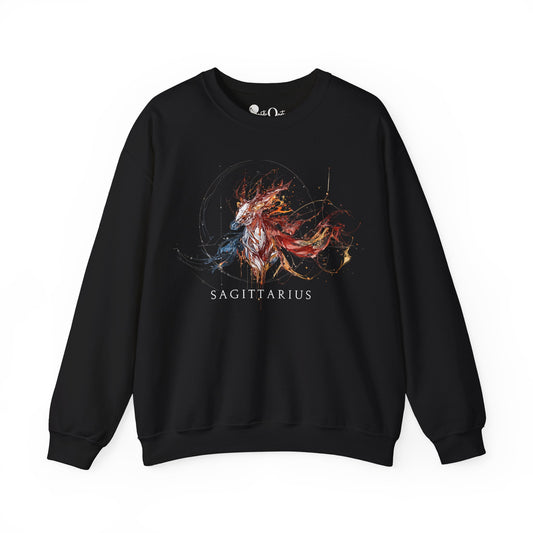 Sagittarius Horse Heavy Blend™ Crewneck Sweatshirt | Zodiac Line Black Sweatshirt