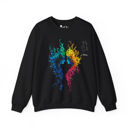 Gemini Heavy Blend™ Crewneck Sweatshirt | Zodiac Line Black Sweatshirt