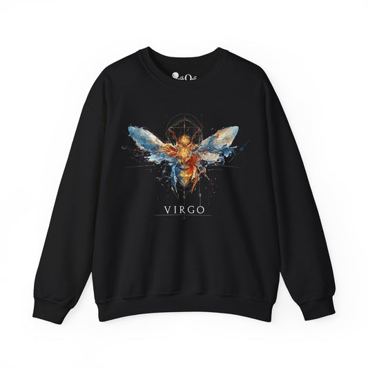 Virgo Honeybee Heavy Blend™ Crewneck Sweatshirt | Zodiac Line Black Sweatshirt