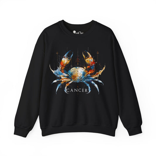 Cancer Crab Heavy Blend™ Crewneck Sweatshirt | Zodiac Line Black Sweatshirt