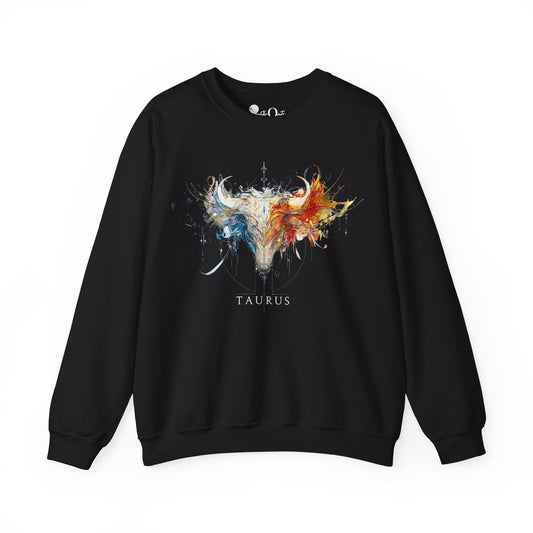 Taurus Bull Heavy Blend™ Crewneck Sweatshirt | Zodiac Line Black Sweatshirt