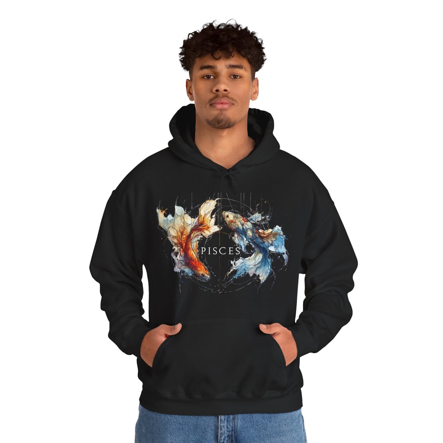 Pisces Koi Fish Heavy Blend™ Hoodie  | Zodiac Line
