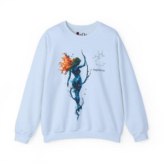Sagittarius Heavy Blend™ Crewneck Sweatshirt | Zodiac Line Light Blue Sweatshirt