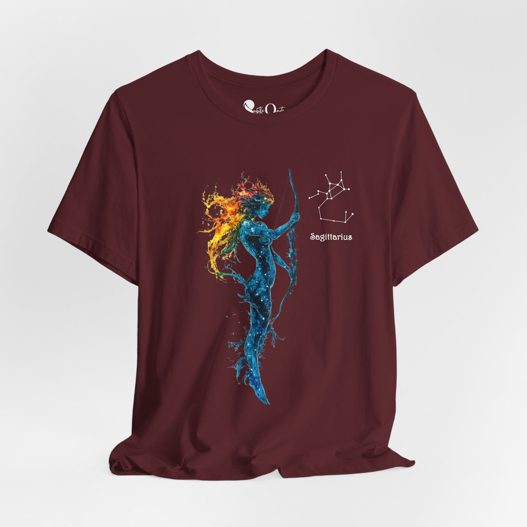 Sagittarius I Zodiac T-Shirt Maroon T-Shirt