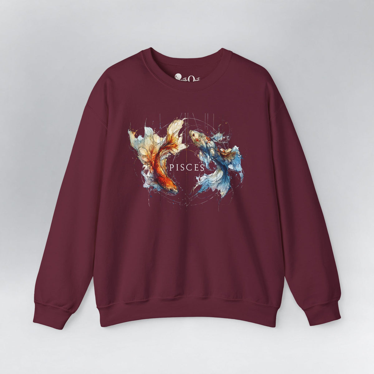 Pisces Koi Fish Zodiac Sweatshirt Maroon Sweatshirt