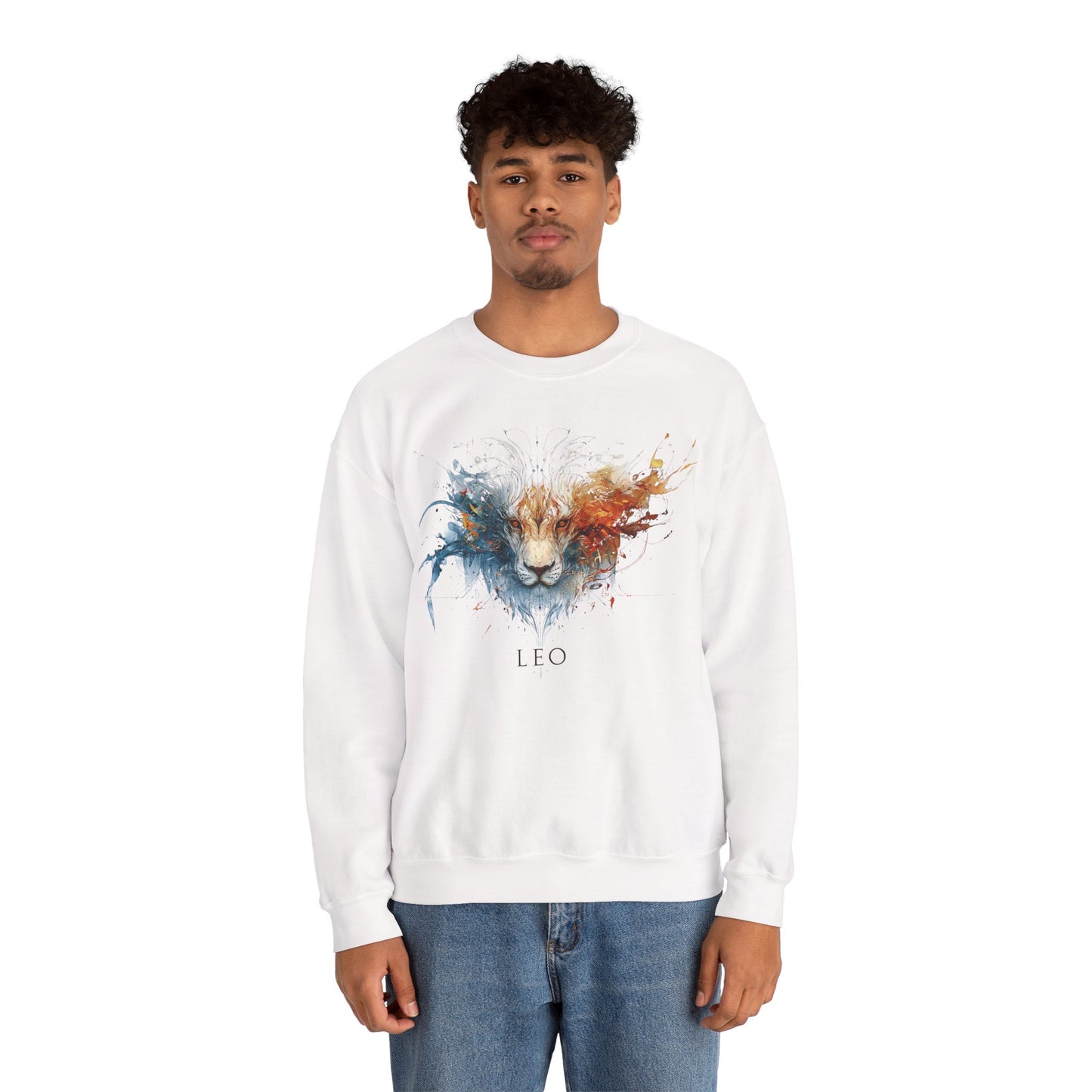 Leo Lion Heavy Blend™ Crewneck Sweatshirt | Zodiac Line
