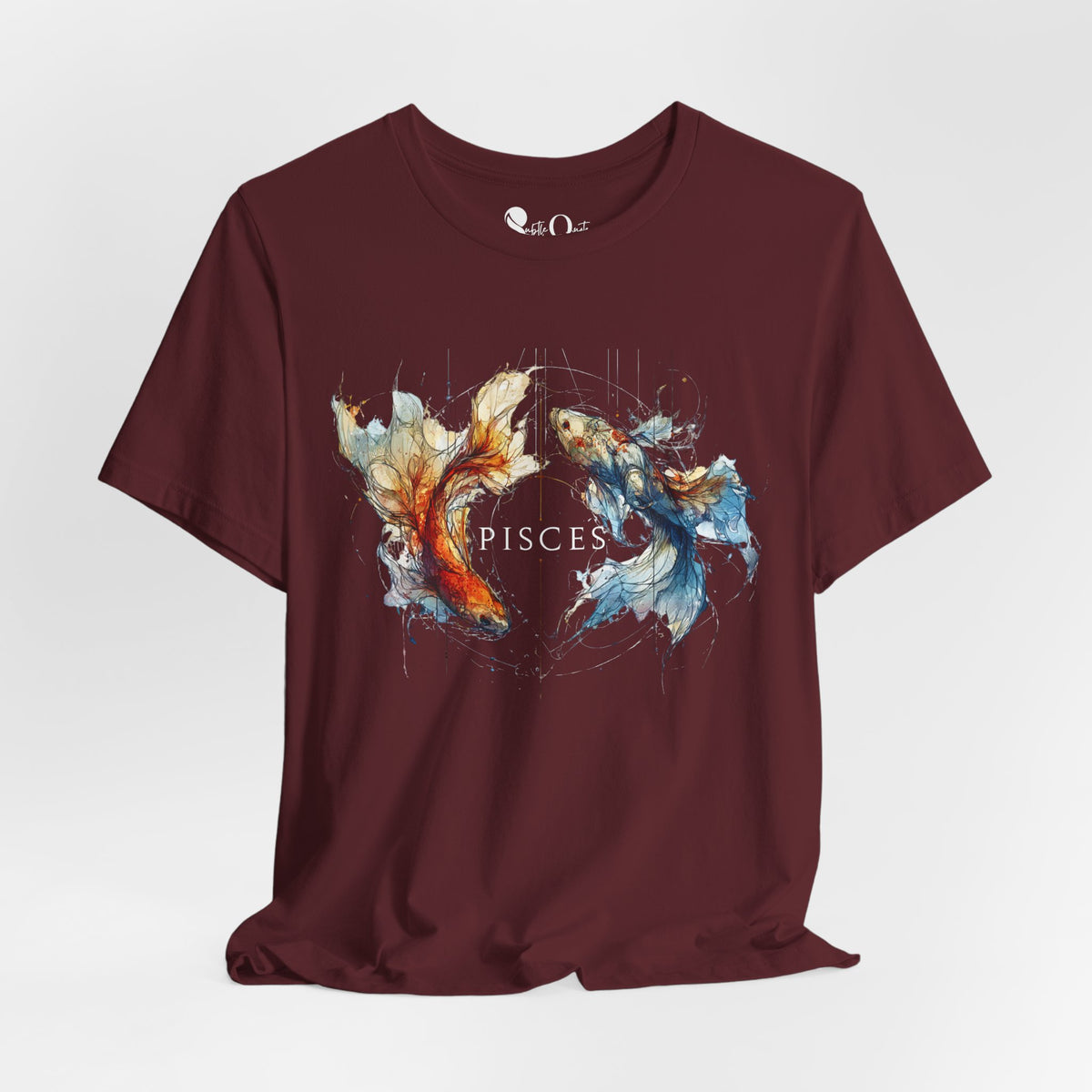 Pisces Koi Fish Zodiac T-Shirt Maroon T-Shirt