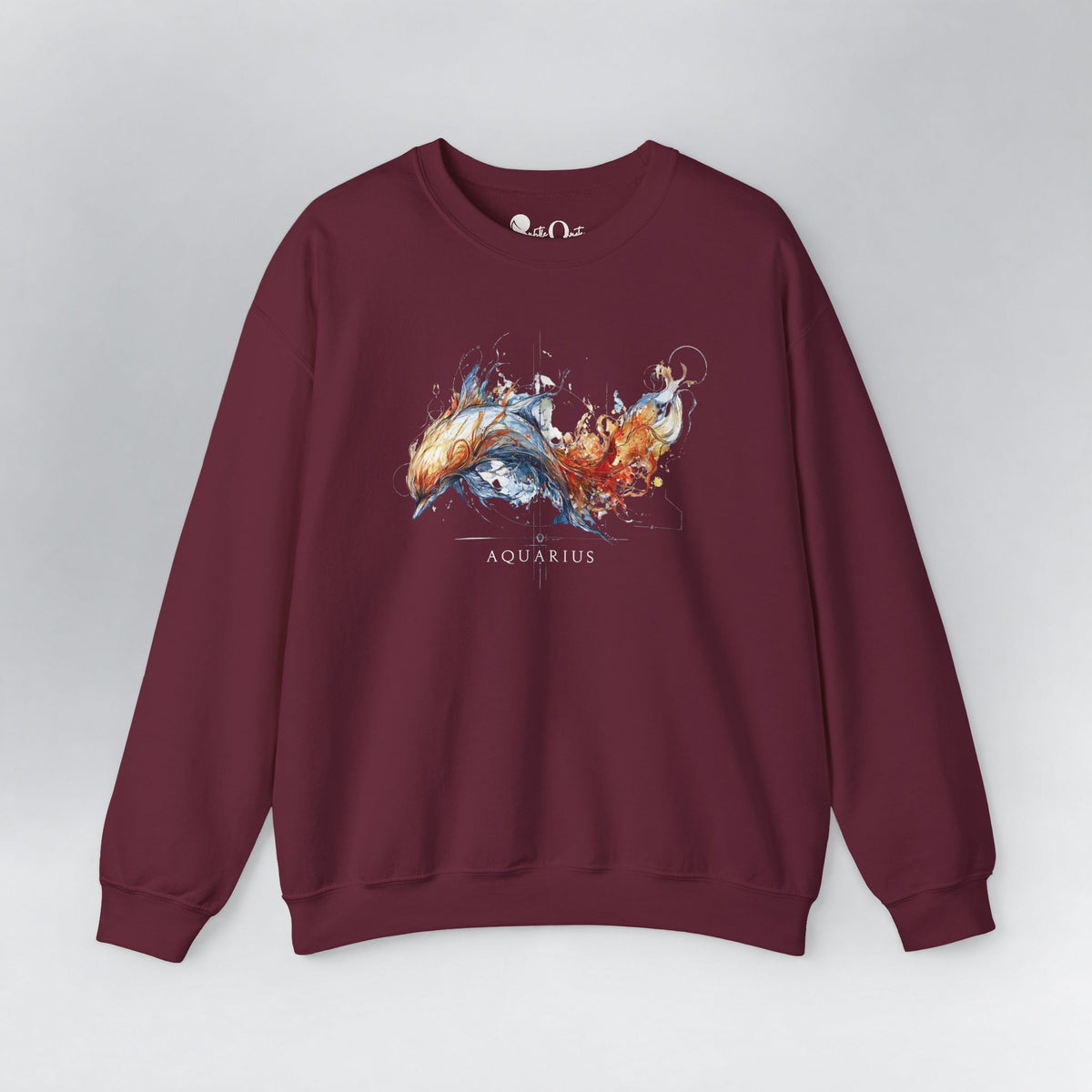 Aquarius Dolphin Sweatshirt Maroon Sweatshirt