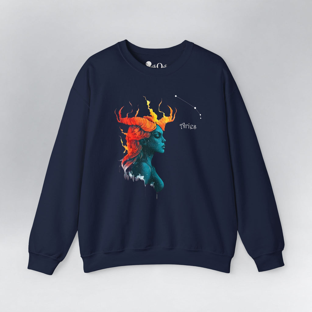 Aries I Zodiac Sweatshirt Navy Sweatshirt