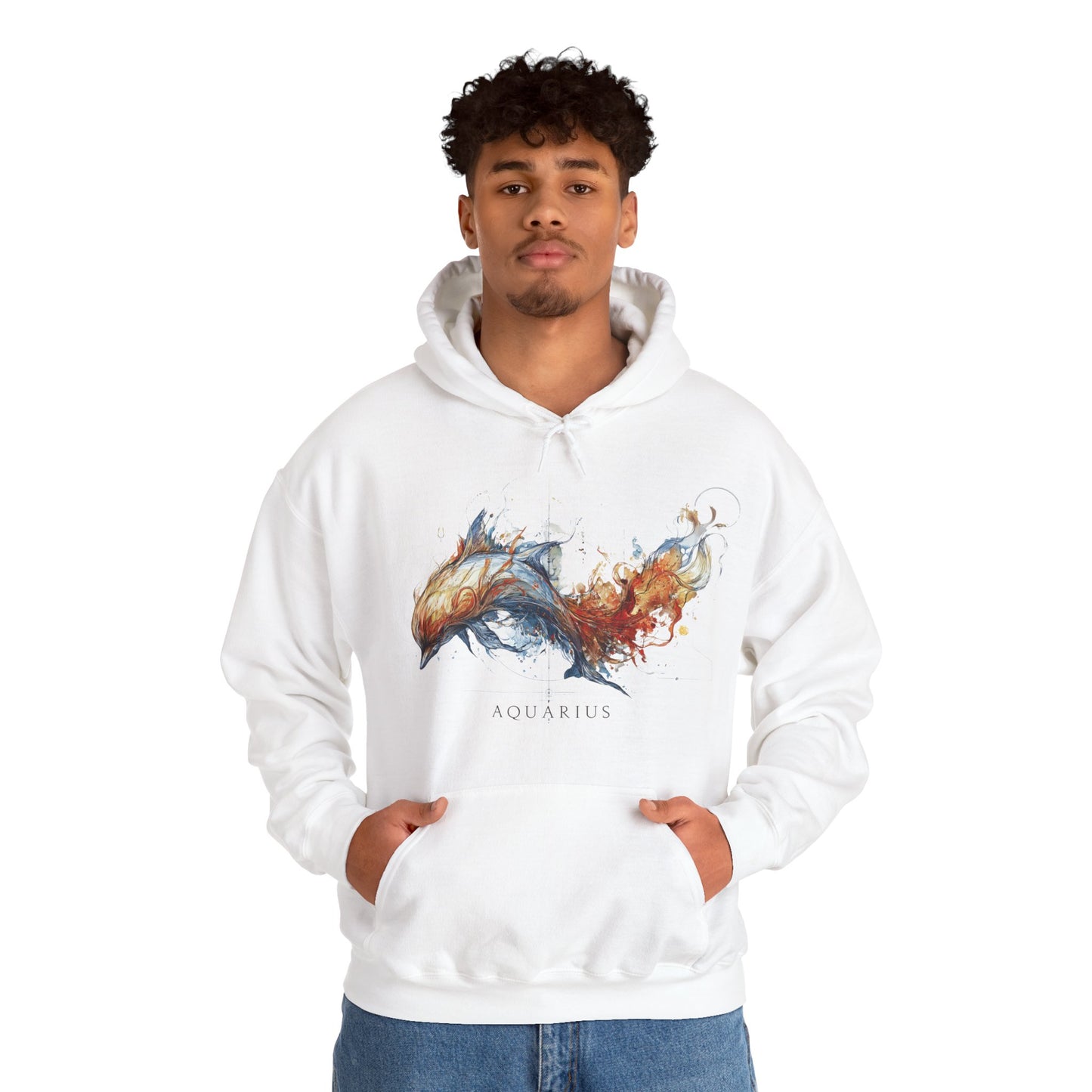 Aquarius Dolphin Heavy Blend™ Hoodie  | Zodiac Line