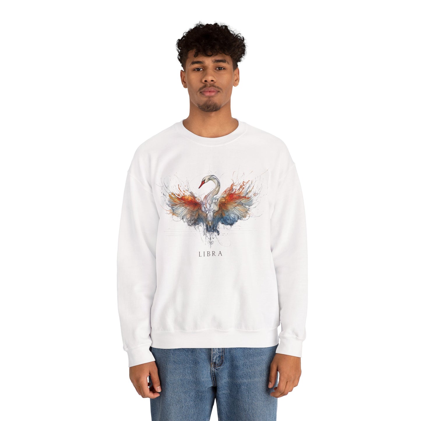 Libra Swan Heavy Blend™ Crewneck Sweatshirt | Zodiac Line