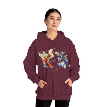 Pisces Koi Fish Heavy Blend™ Hoodie  | Zodiac Line