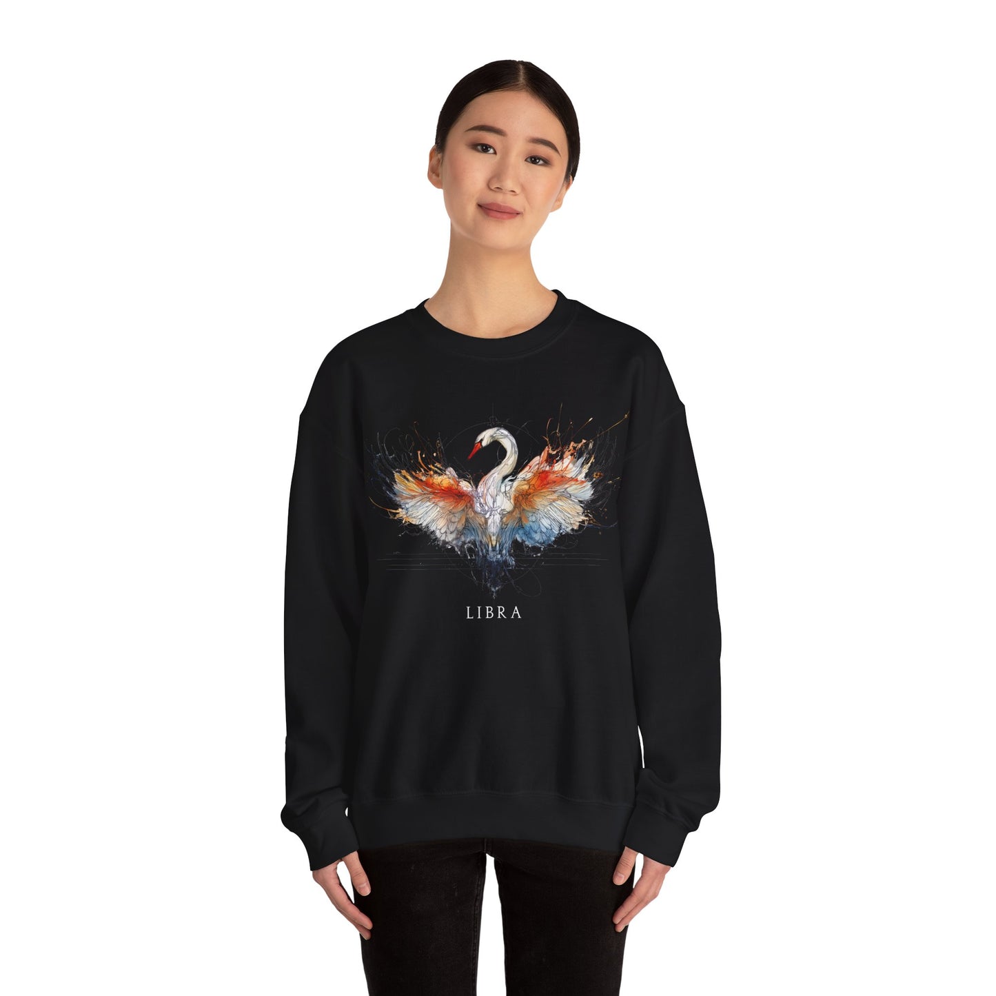 Libra Swan Heavy Blend™ Crewneck Sweatshirt | Zodiac Line
