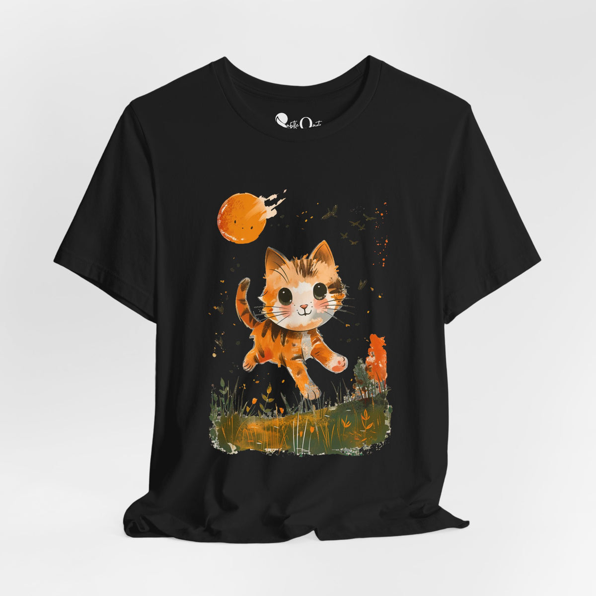 Sunlit Whiskers Black T-Shirt