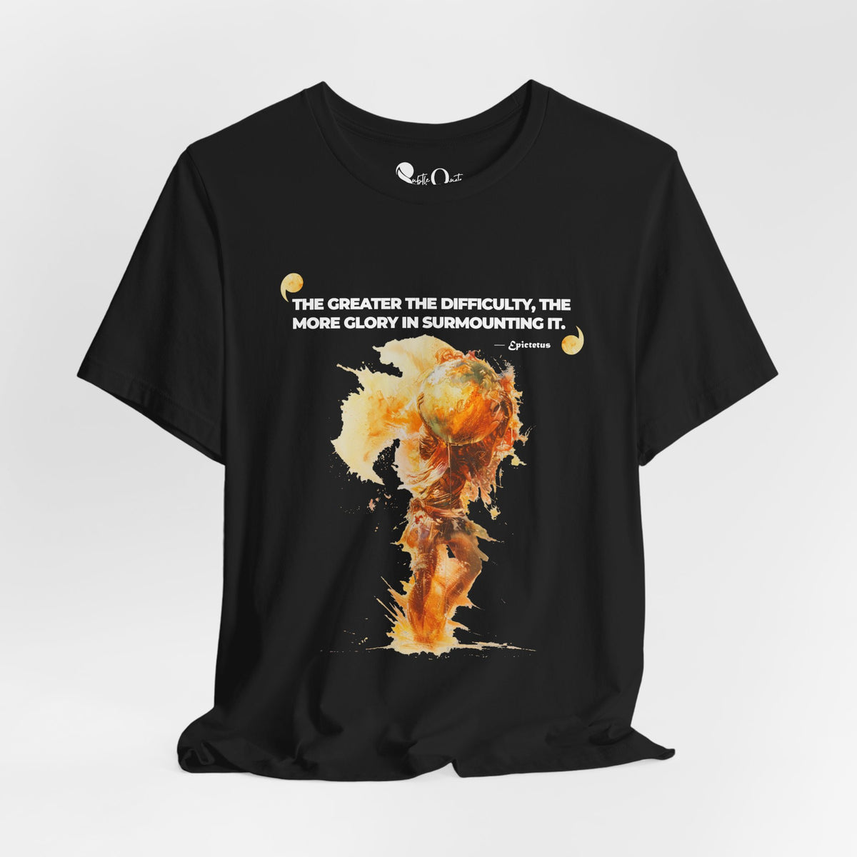 Atlas of Glory | Epictetus Black T-Shirt