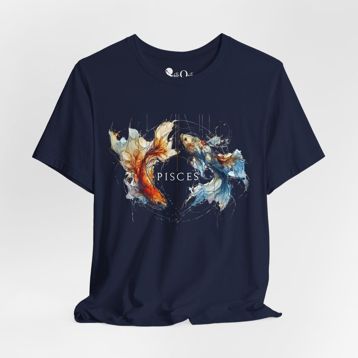 Pisces Koi Fish Zodiac T-Shirt Navy T-Shirt
