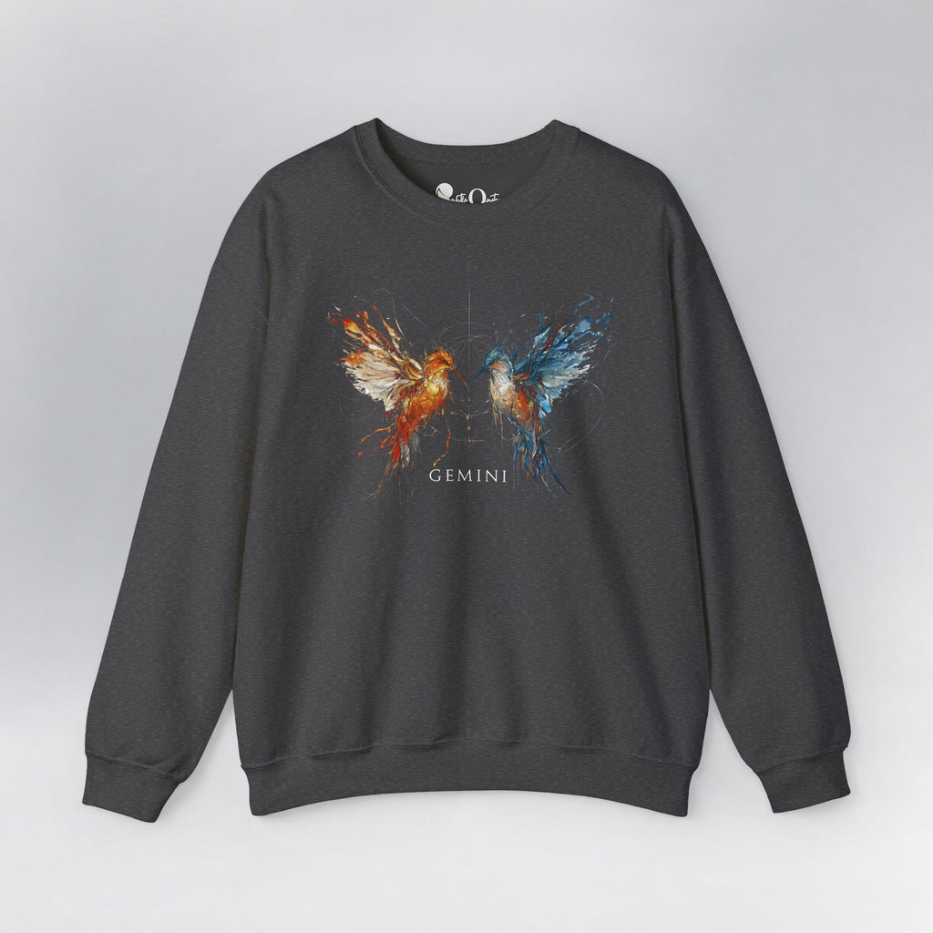 Gemini Hummingbird Zodiac Sweatshirt Dark Heather Sweatshirt
