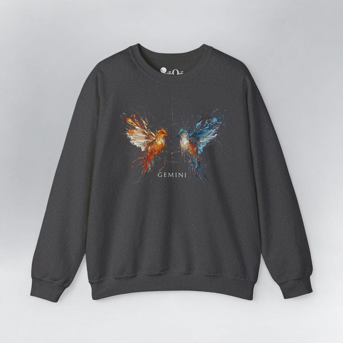 Gemini Hummingbird Zodiac Sweatshirt Dark Heather Sweatshirt