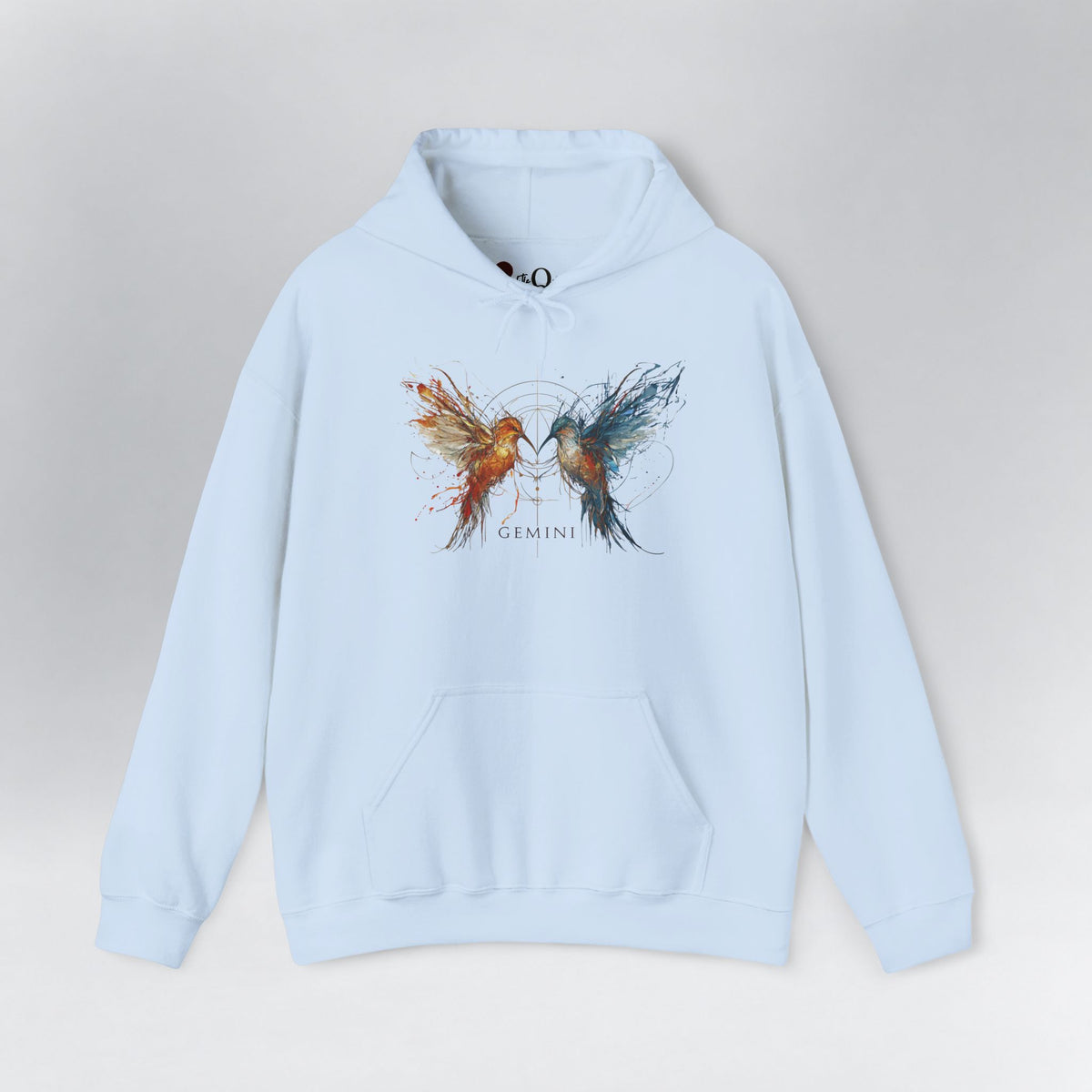 Gemini Hummingbird Zodiac Hoodie Light Blue Hoodie