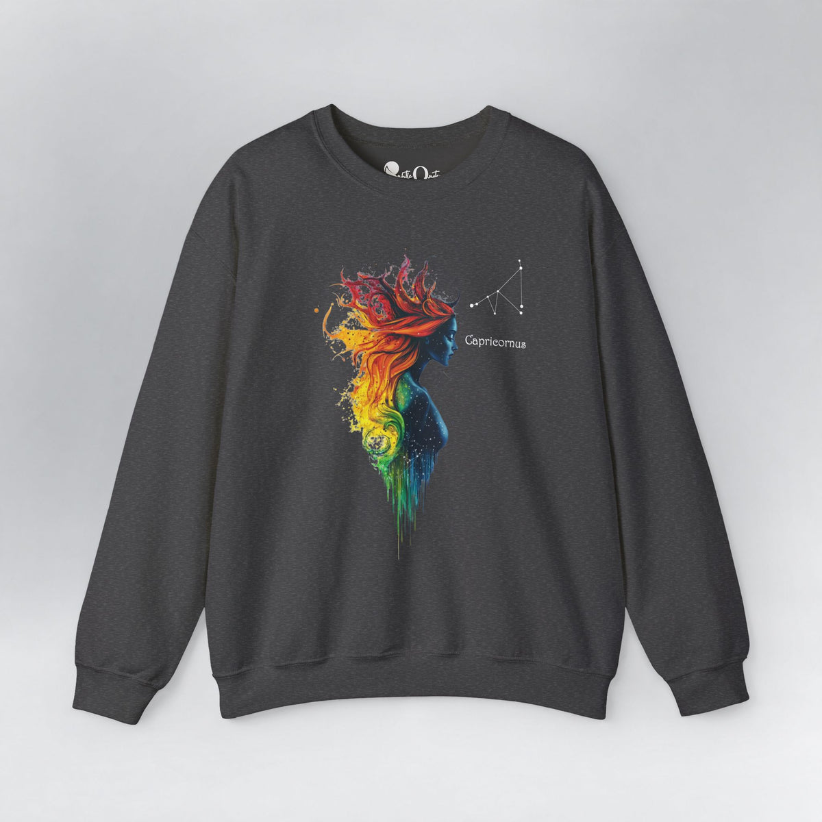 Capricorn Goddess Hestia Zodiac Sweatshirt Dark Heather Sweatshirt