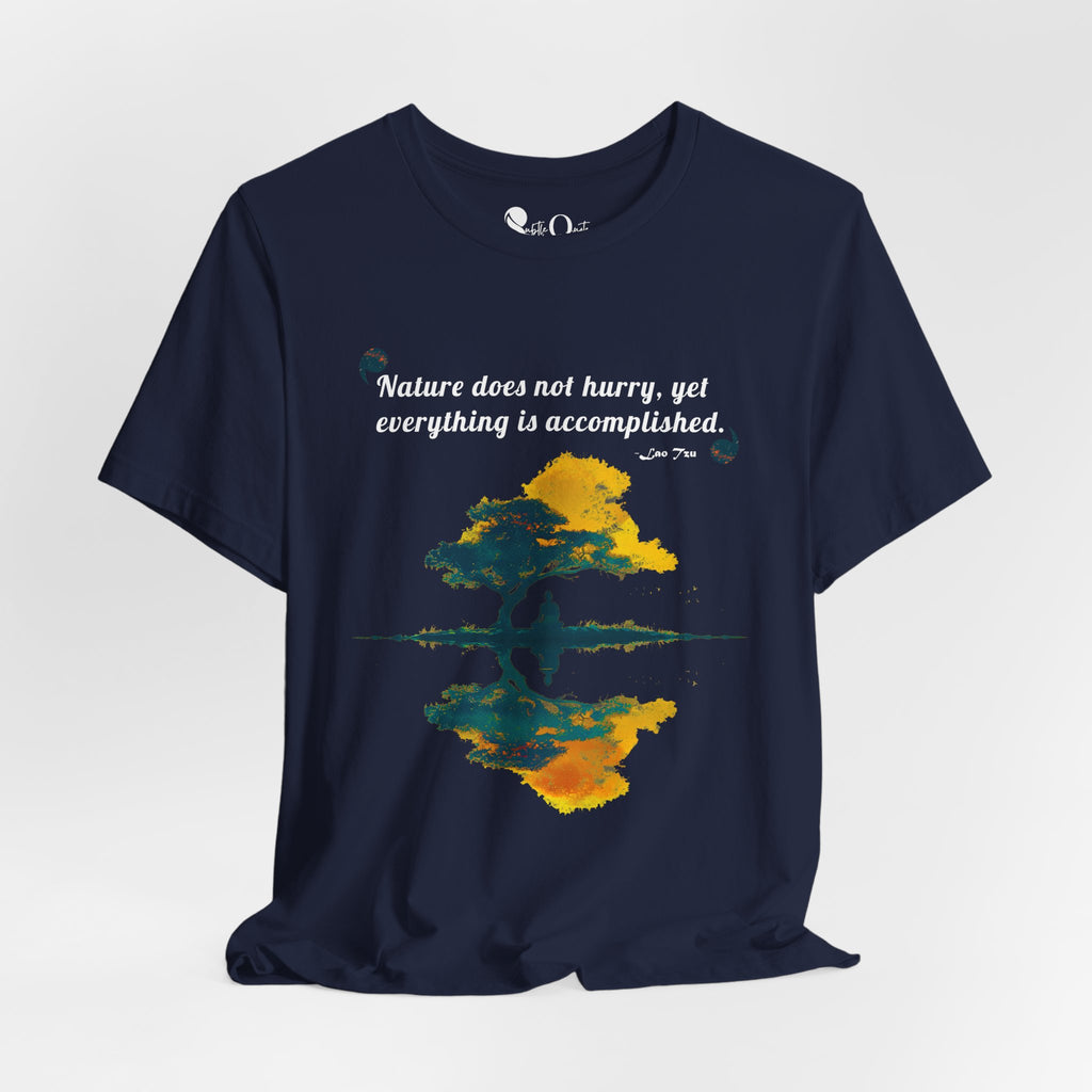 Accomplished Stillness | Lao Tzu Navy T-Shirt