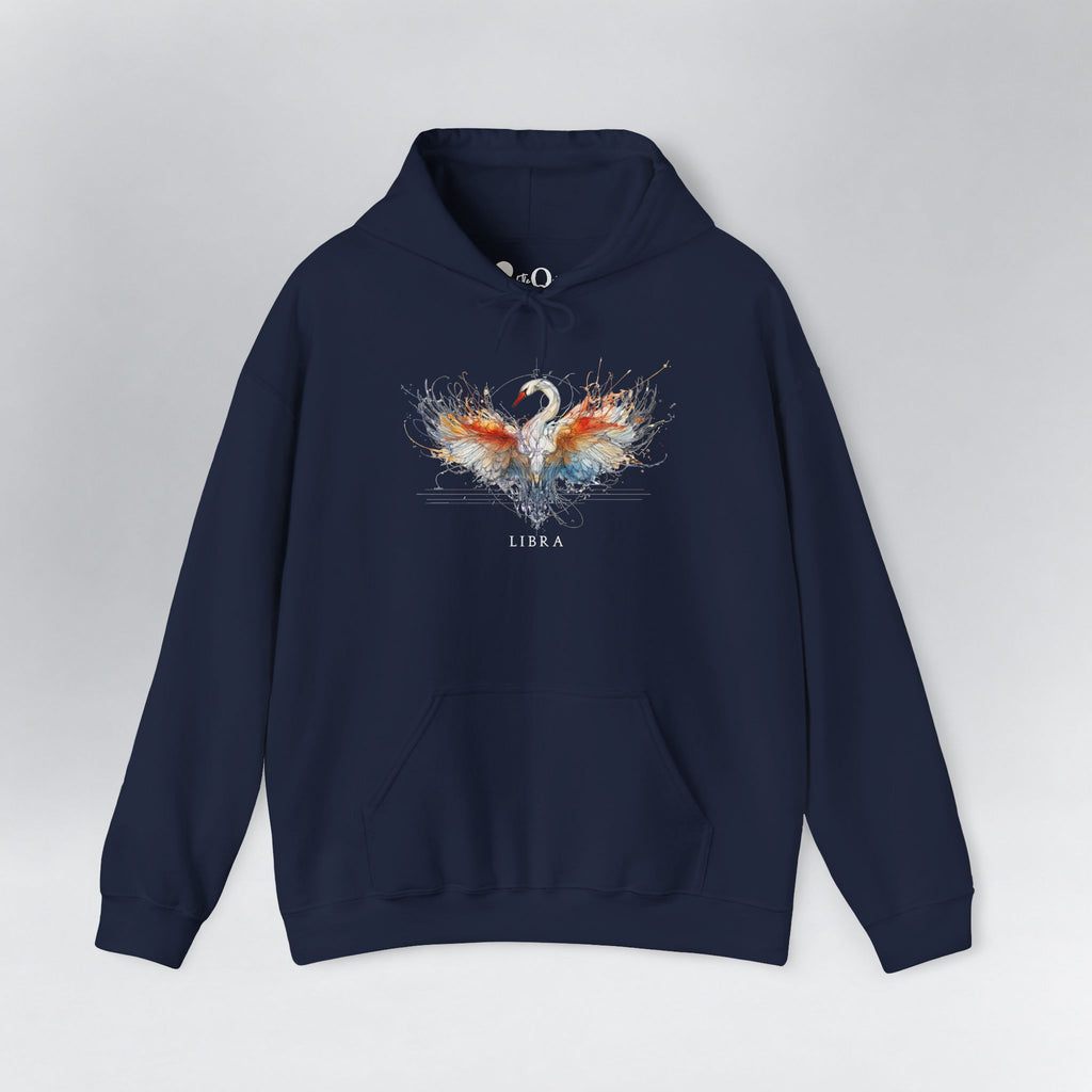 Libra Swan Zodiac Hoodie Navy Hoodie