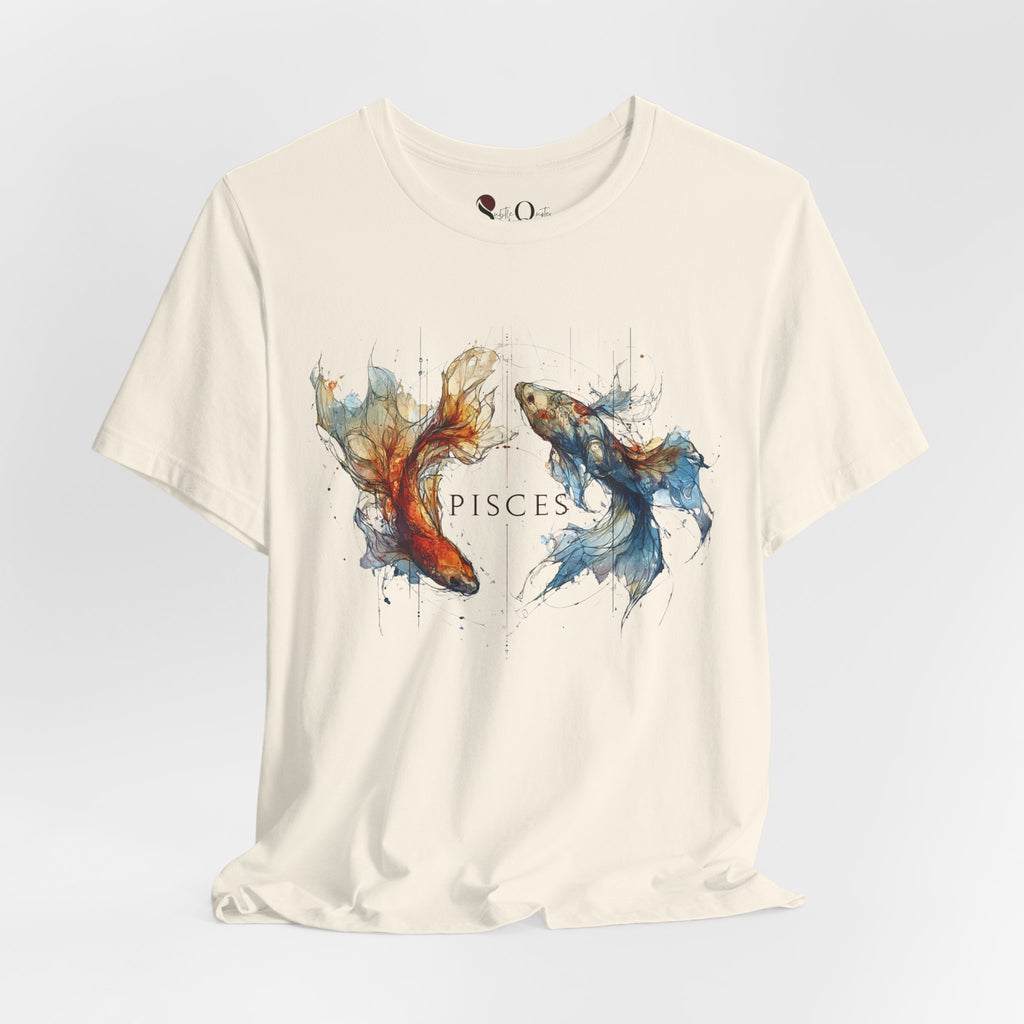 Pisces Koi Fish Zodiac T-Shirt Natural T-Shirt
