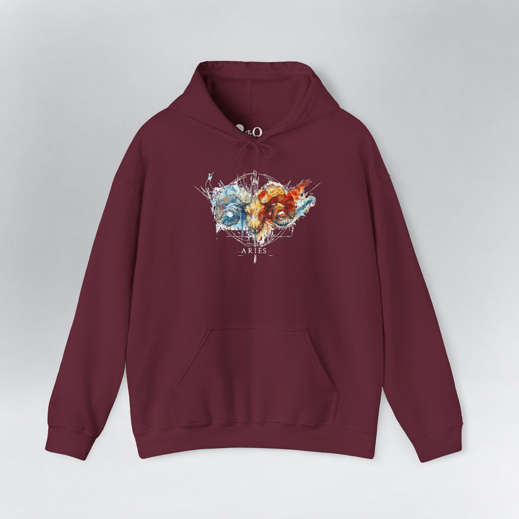 Aries Ram Zodiac Hoodie Maroon Hoodie