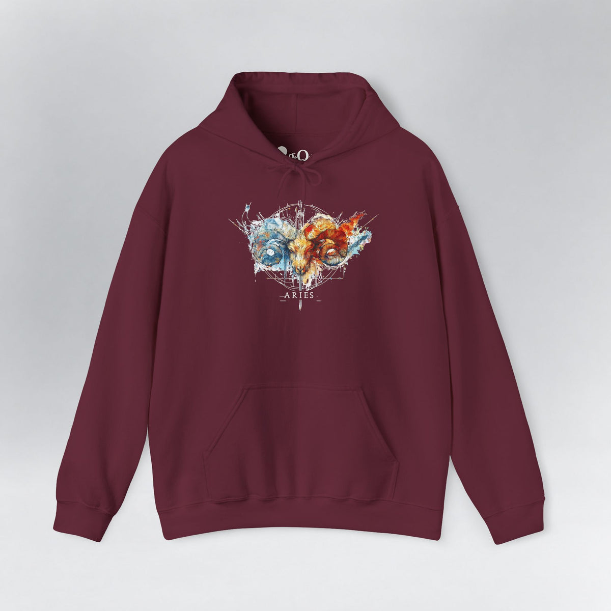 Aries Ram Zodiac Hoodie Maroon Hoodie