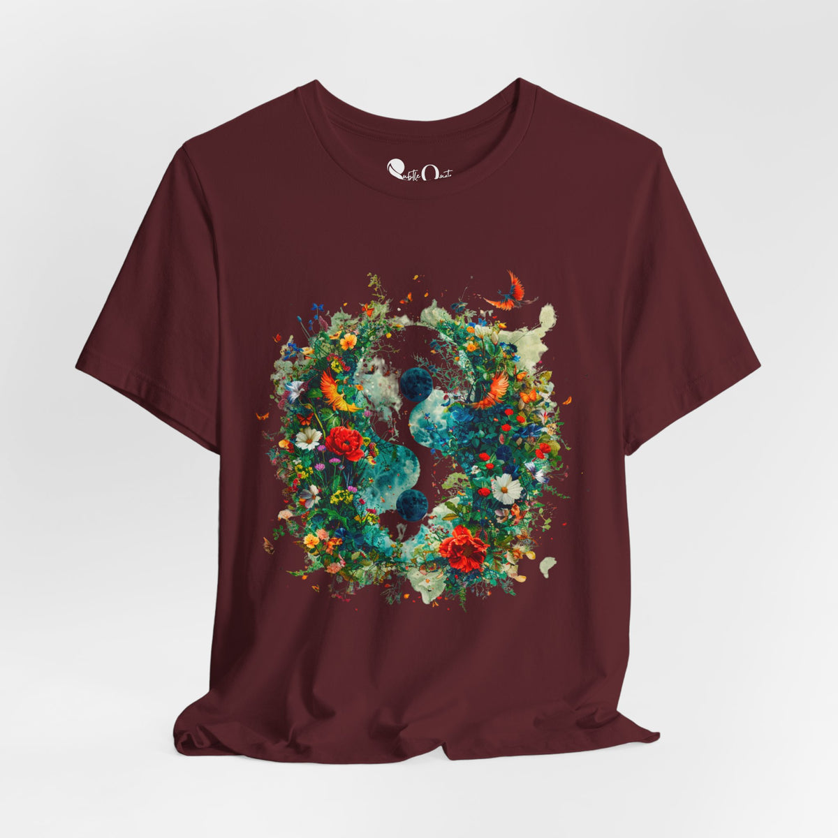 Harmony in Bloom Maroon T-Shirt