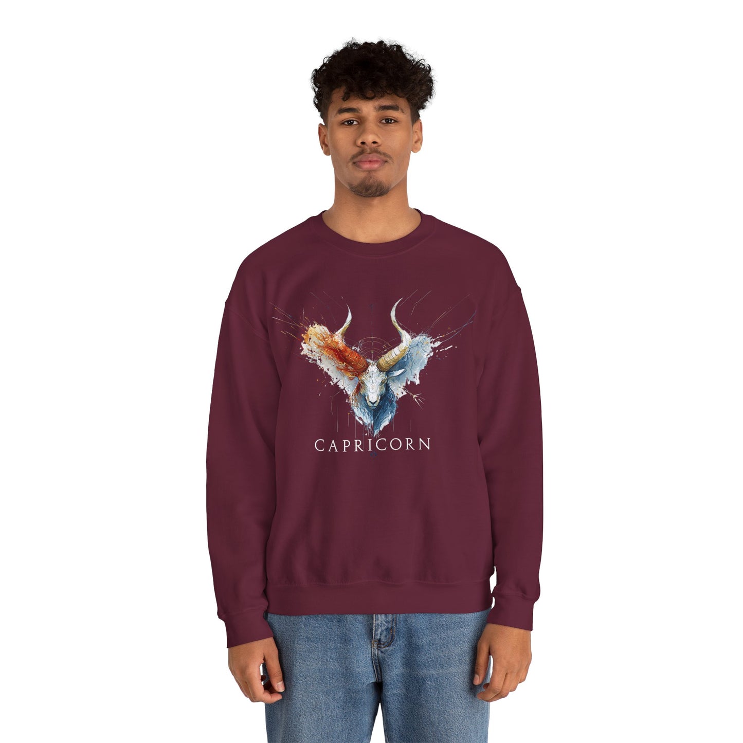 Capricorn Ibex Heavy Blend™ Crewneck Sweatshirt | Zodiac Line