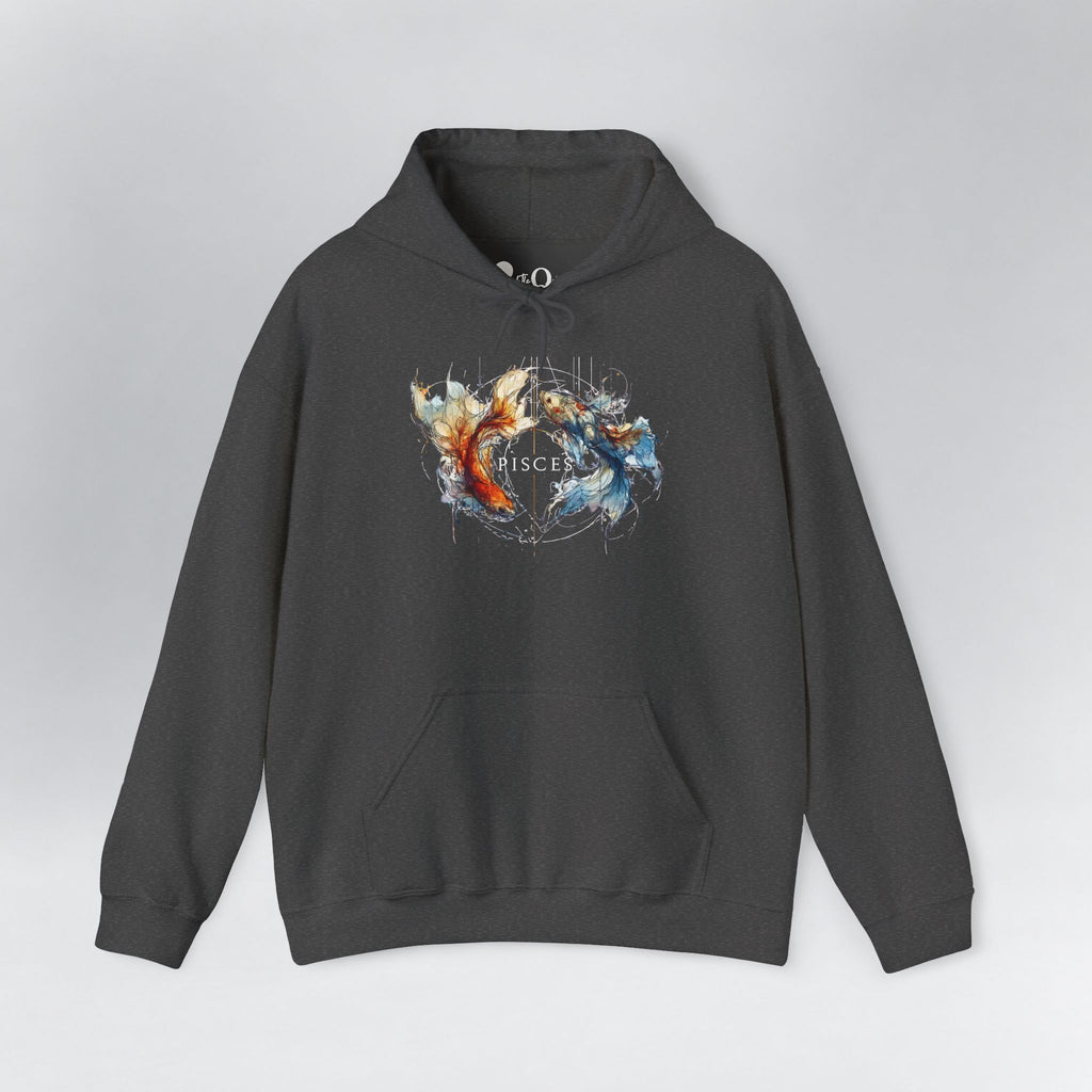 Pisces Koi Fish Zodiac Hoodie Dark Heather Hoodie