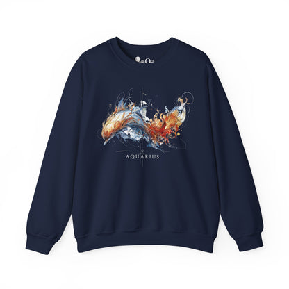 Aquarius Dolphin Heavy Blend™ Crewneck Sweatshirt | Zodiac Line