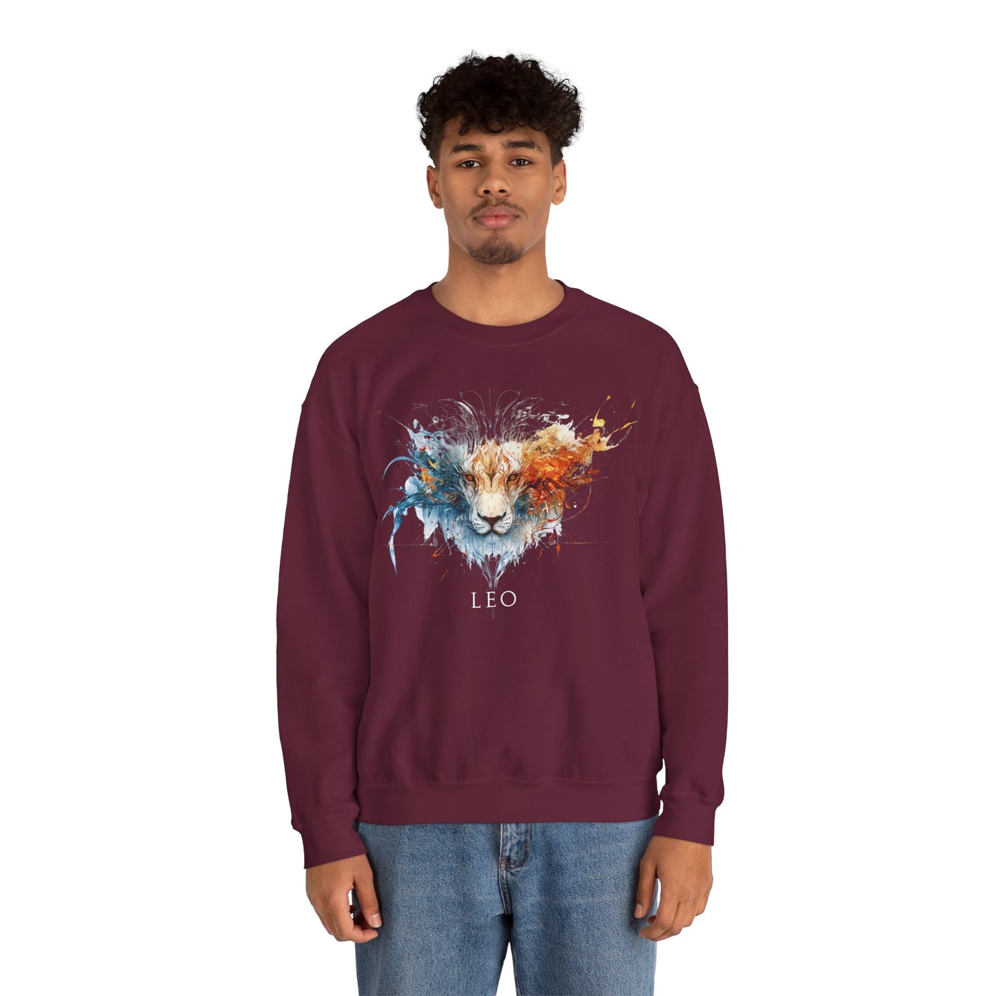 Leo Lion Heavy Blend™ Crewneck Sweatshirt | Zodiac Line