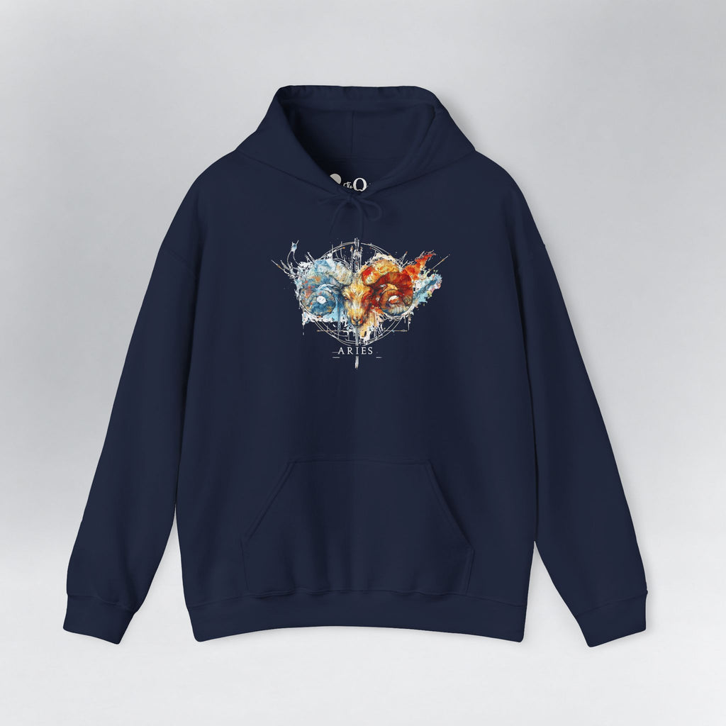 Aries Ram Zodiac Hoodie Navy Hoodie