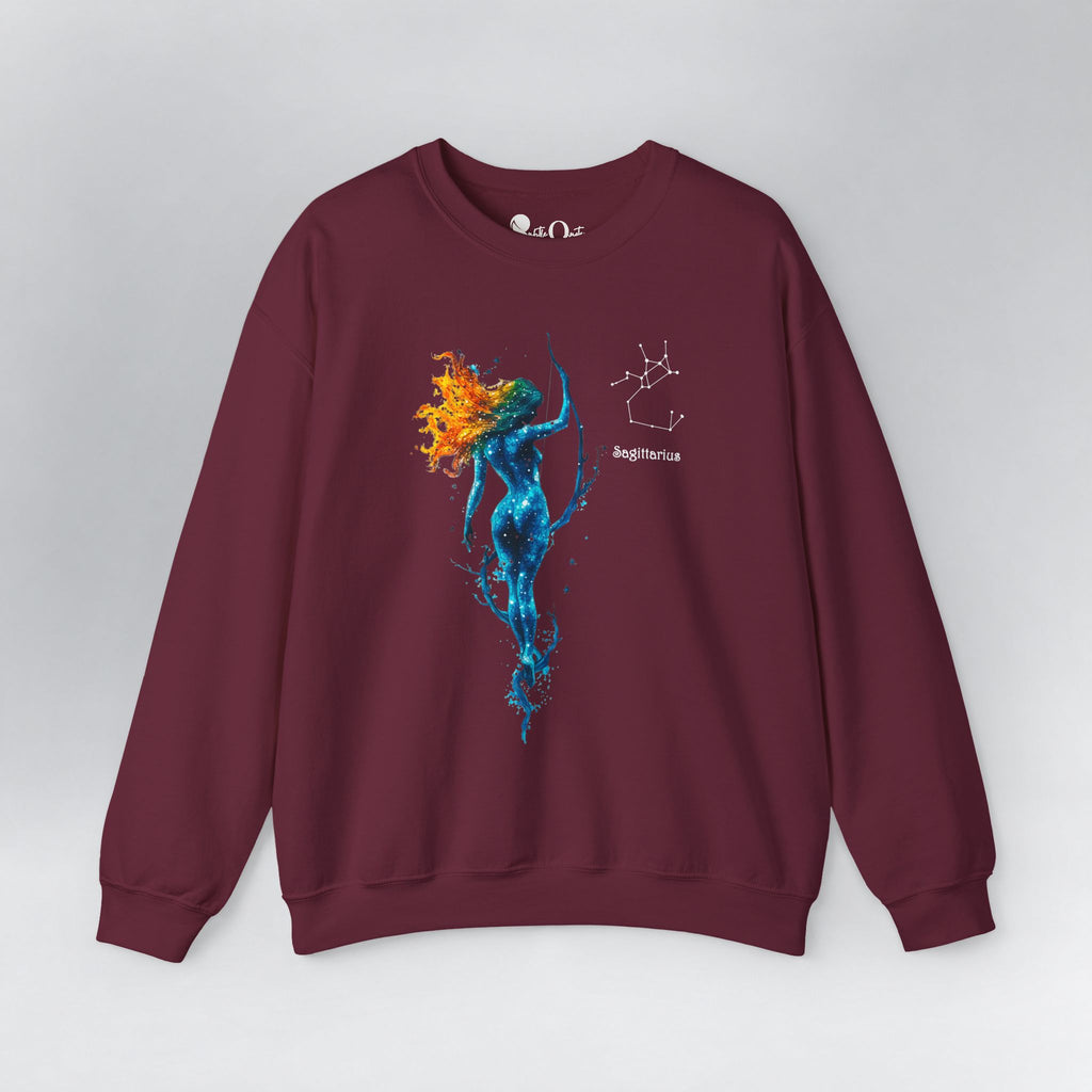 Sagittarius Zodiac Sweatshirt Maroon Sweatshirt