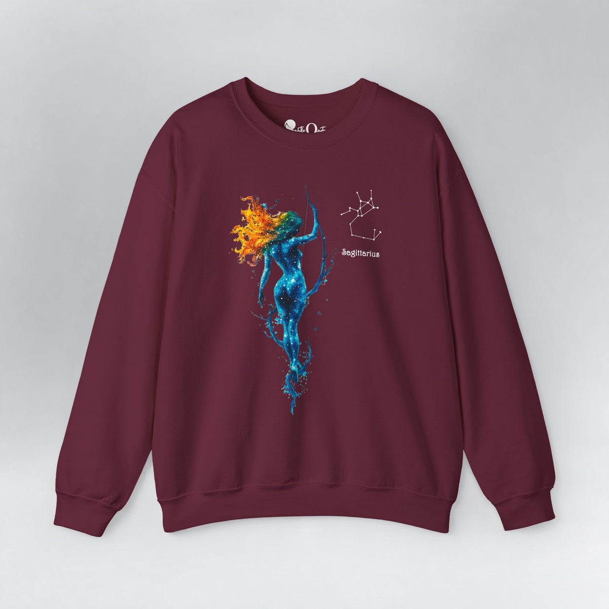 Sagittarius Zodiac Sweatshirt Maroon Sweatshirt