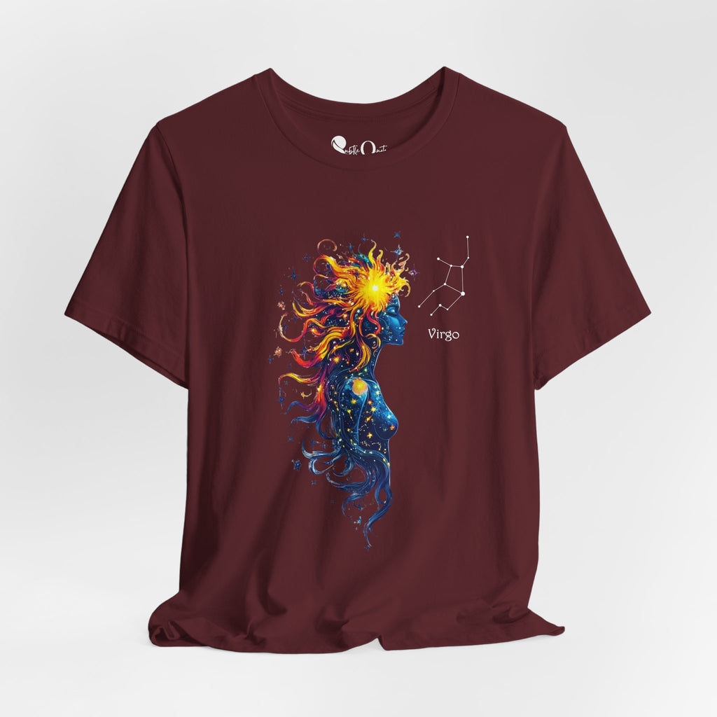 Virgo Goddess Astraea Zodiac T-Shirt Maroon T-Shirt