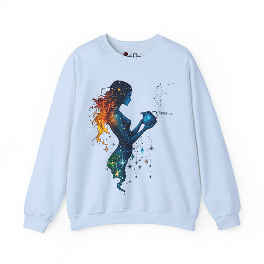 Aquarius Heavy Blend™ Crewneck Sweatshirt | Zodiac Line Light Blue Sweatshirt