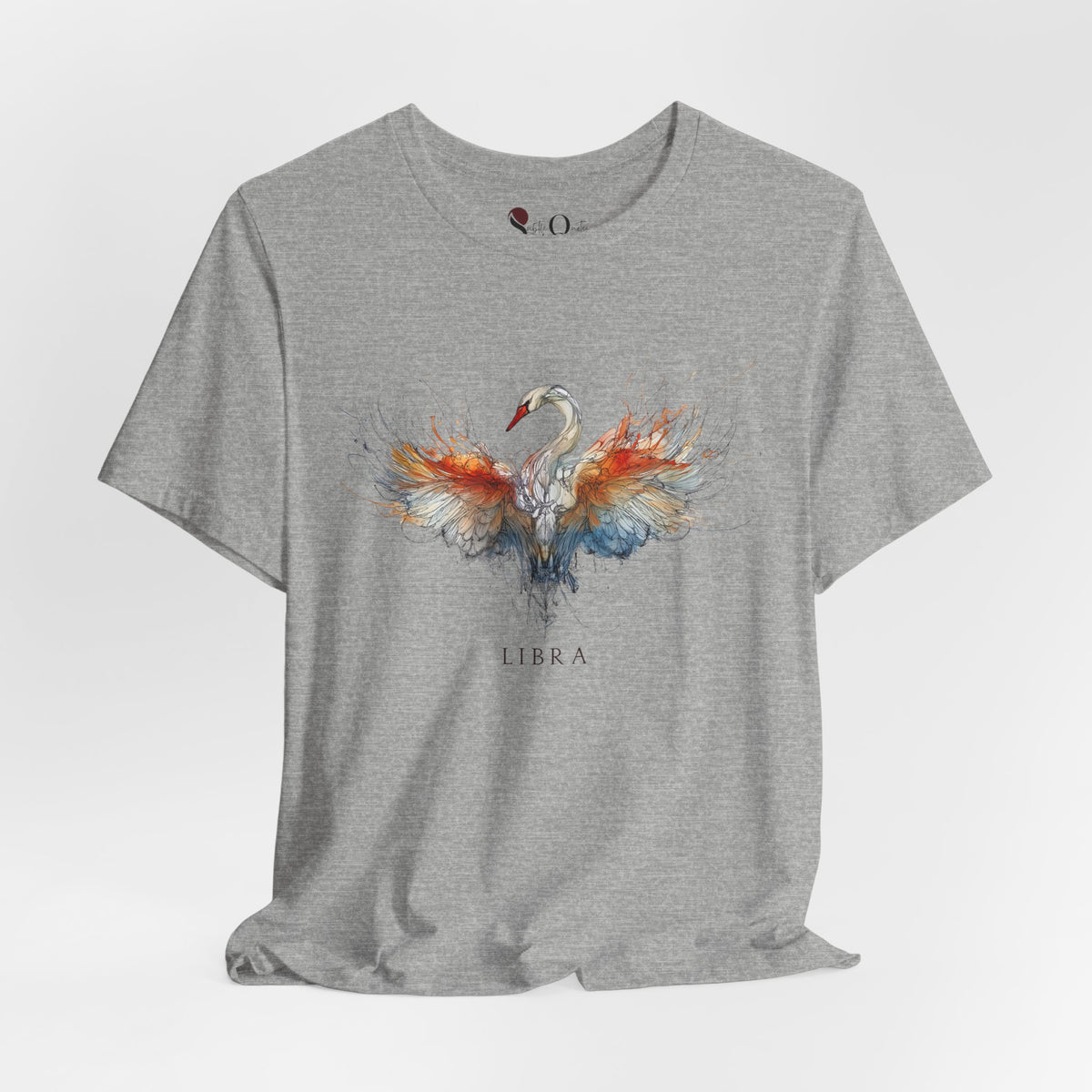 Libra Swan Zodiac T-Shirt Athletic Heather T-Shirt