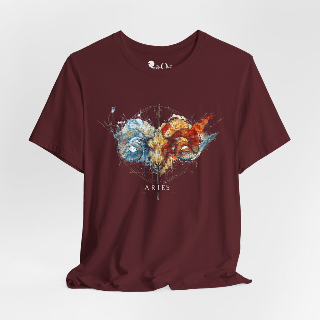 Aries Ram Zodiac T-shirt Maroon T-Shirt