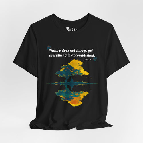 Accomplished Stillness | Lao Tzu Black T-Shirt