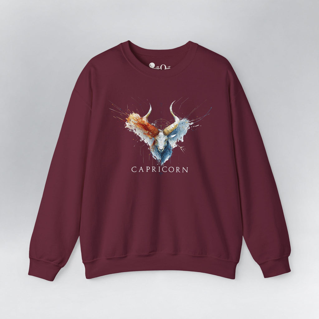 Capricorn Ibex Zodiac Sweatshirt Maroon Sweatshirt
