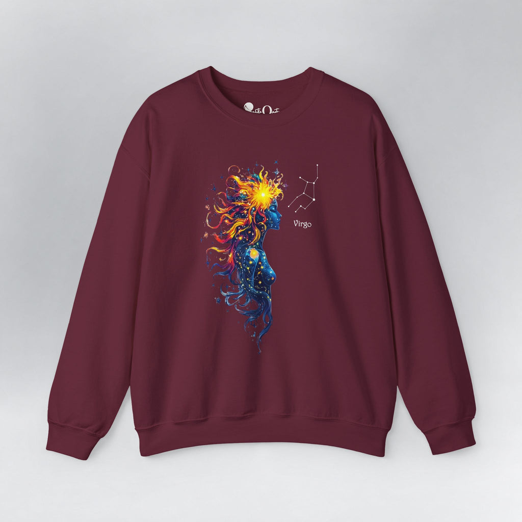 Virgo Goddess Astraea Zodiac Sweatshirt Maroon Sweatshirt