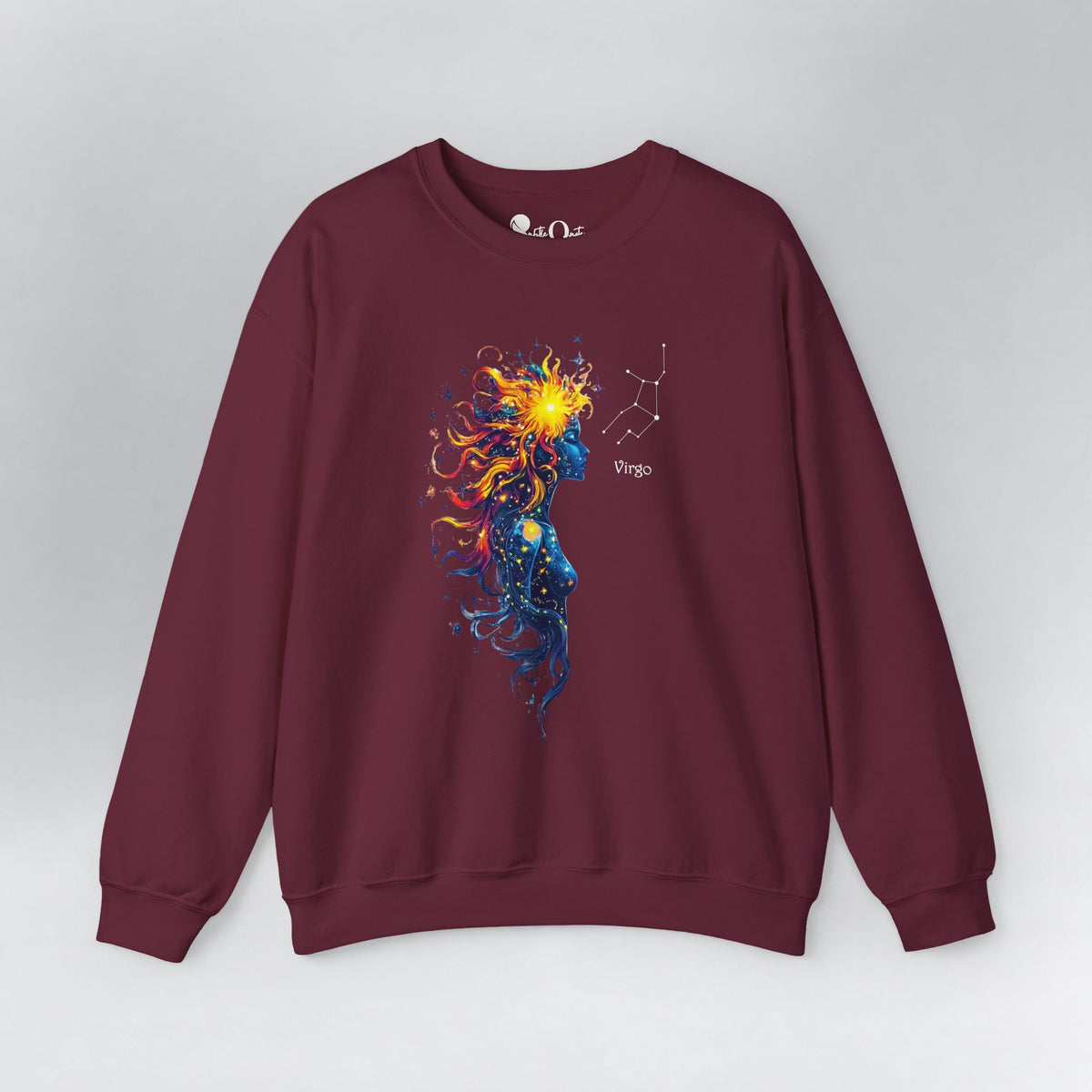 Virgo Goddess Astraea Zodiac Sweatshirt Maroon Sweatshirt