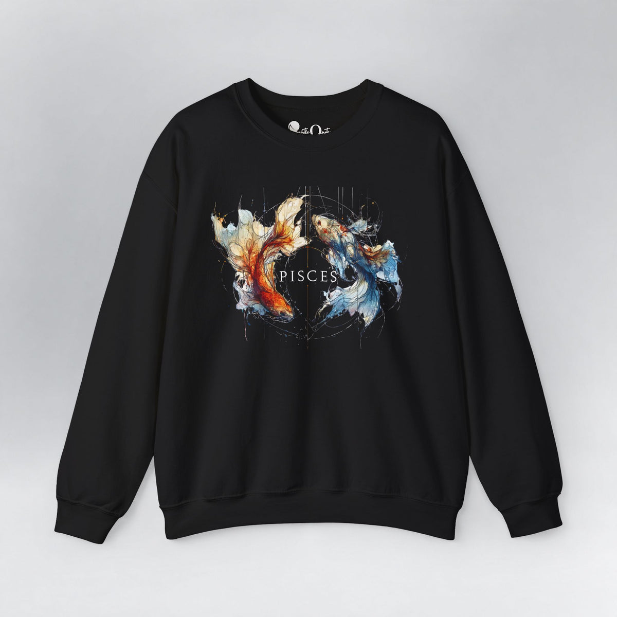 Pisces Koi Fish Zodiac Sweatshirt Black Sweatshirt