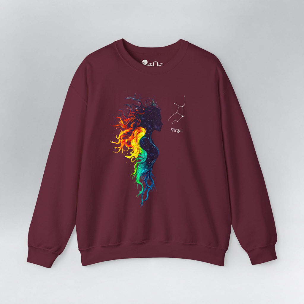 Virgo Zodiac Sweatshirt Maroon Sweatshirt